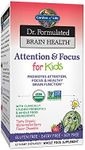 Garden of Life Dr. Formulated Attention and Focus for Kids, Supplement Promotes Healthy Brain Function, Concentration with Organic Wild Blueberry, Pine Bark, Vitamin C, D and Probiotics, 60 Count