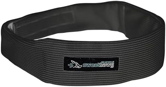 SweatHawg Sweat Headband - Highly Absorbent Wicking Head Band Control Excessive Sweating - Adjustable, Reusable - One Size Fits All - Charcoal Black
