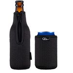 WK IEASON Beer Bottle Sleeve Insulators 12oz 330ml Standard Beer Bottle Cooler Covers Zip-up Bottle Jacket 12OZ Standard Can Sleeves Coolie Neoprene Insulator Coolers Koozies Coozies for Cans (Black)