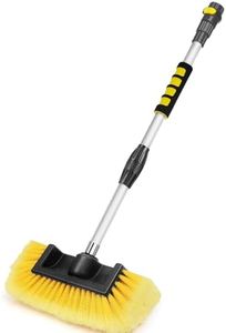 Anyyion 51-Inch Car Wash Brush with 10-Inch Soft Bristle, On/Off Switch for Car Truck Boat Washing Brush, Perfect for Cleaning House Siding, Auto Cars, Trucks, SUV, RV, Floors and More!