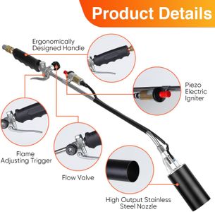 Heavy Duty Weed Torch – 340,000 BTU Propane Flame Burner