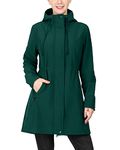 33,000ft Women's Softshell Long Jacket with Hood Fleece Lined Windproof Warm up Waterproof Windbreaker