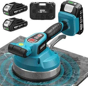 Seesii KP-160B Tile Vibration Tool, Cordless Tile Vibrator Leveling Machine with 2×2000mAh Batteries, 160mm Large Suction Strong Grip, 12-Speed Adjustable Tile Tools for Floor/for the Pro and DIY