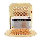 HEYNER SoftVelvet Car Seat Cover Wooden Cushion Beige Beaded Massage Ventilation Taxi Van Campervan H709200