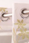 Parda online (9 Ft) Sheer Tissue With Embroidery 3 Flower Design|Grommet Curtains Window Long Curtain|Tissue Linen Fabric Window Curtain ( Golden And Green )|For Home|( Pack Of 4 )|274 L X 121 W Centimeters