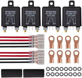 nqnqvl 4 Pack 12V DC 120A SPST Starter Relay Switch, Heavy Duty 4 Terminal Continuous Duty, Compatible with Truck Boat Marine