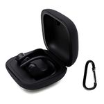 VAEKNVG Silicone Case Compatible for Beats Powerbeats Pro Wireless Earbuds Shockproof Protective Earbuds Cover with Carabiner Accessories(Black)