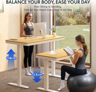 FLEXISPOT Q3 Electric Standing Desk with Drawer & USB, Maple 120x60cm