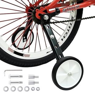 Little World Bicycle Training Wheels, Variable Speed Bike Training Wheels Bicycle Stabilizers Mounted Kit for Kids Variable Bike of 18 20 22 Inch, 1 Pair (Black)