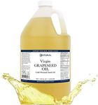 Zatural Grapeseed Oil Organically Grown 100% Pure Cold Pressed Virgin High Tempurature Cooking Oil 128oz (1 Gallon)