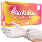 JFA Medical Disposable Powder Free Natural Latex Gloves - Box of 100 (Large)