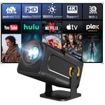 Smart Mini Projector XGODY Gimbal5 Android 11 Full HD Projector Native 1080P 4K Support 5G WiFi 6 Bluetooth 5.0 Home Movie Projector Electric Focu Auto Keystone 180 Rotating for PC/Lap/PS5 Black