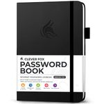 Clever Fox Password Book with Alphabetical Tabs – Hardcover Address Keeper Log – Medium Journal for Seniors, Home Office Gifts (Black)