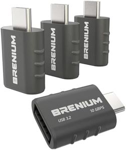 Brenium USB C to USB Adapter 4-Pack, USB 3.2, 10Gbps, Type C Male to A Female, Compatible with Apple MacBook, Microsoft Surface, Dell (USB-A to USB-C)