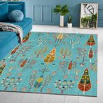 ishro home 3x5 Feet 3D Jet Multi Printed Carpet Rug Runner and Carpets for Bedroom/Living Area/Home with Anti Slip Backing (Tree of Life, 3x5 fts)