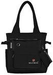 WILD MODA College And Office Classic Tote Bag For Girls And Women (Black)