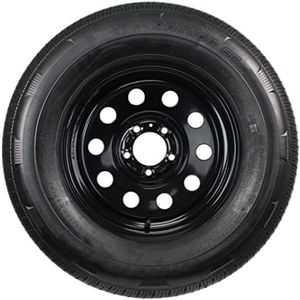 eCustomrim Radial Trailer Tire On Rim ST205/75R15 15X5 5-4.5 Load Range C Black Modular Wheel - 6 Year Warranty w/Free Roadside