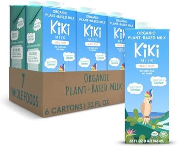 Kiki Milk Plant-Based Milk - Organic Mac Nut Seed Milk - Calcium & Magnesium Source - Gluten, Gum, GMO, Dairy, Soy, Glyphosate Free - Shelf Stable (32 oz Pack of 6)