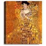 A&T ARTWORK The Lady in Gold by Gustav Klimt. The World Classic Art Reproductions, Giclee Canvas Prints Wall Art for Home Decor, 36x30x1.5 inches