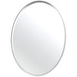 Gatco 1801 Bathroom Wall Mirror, 32" H x 24" W Modern Mirror for Living Room, Vanity, Slim Design Beveled Frameless Large Oval Mirror - Easy Mount Safety Bracket