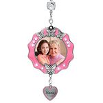 BANBERRY DESIGNS Butterfly Hanging Nana Photo Ornament - Pink Frame Ornament for Grandma - Sparkly Christmas Picture Ornament- Nana Gifts