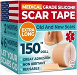Medical Grade Silicone Scar Tape - 1.6”x150” - Visible Difference on Keloid & С-Section - Reusable Silicone Scar Sheets - Easy to Use