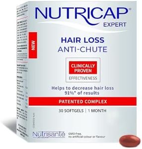 NUTRISANTE Nutricap Hair Loss Treatment - Help Reduce Hair Loss - Support Stronger Longer Hair - Patented Complex - Vitamin E, Zinc, Biotin - 30 softgels capsules - 1 month treatment
