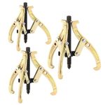 OZHOMY 3-Jaw Gear Puller Set, Heavy Duty 3in, 4in and 6in Removal Tool Kit Carbon Steel Bearing Mechanic for Removal of Bearings Slide Gears, Pulley, and Flywheel (Gold)