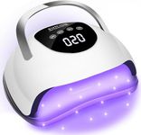 2024 Latest Upgrade UV Nail Lamps, 220W UV Lamps for Gel Nails, Professional Faster Nail Dryer with 4 Timers Touch Screen Automatic Sensor Portable Handle Nail Art Light Tools for Curing Nail Polish