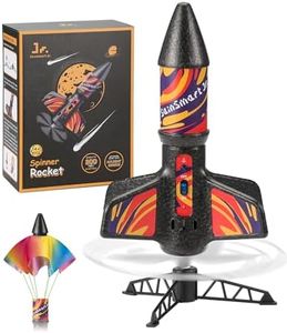 SainSmart Jr. Rocket Launcher for Kids, Motorized Air Rocket Toy with Parachute, Self-Launching up to 200 ft, Outdoor Toys for Ages 8-12, Birthday Gifts for Boys & Girls