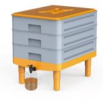 TOP XIAN Basic Worm Farm Composting Bin, 3 Tray Worm Compost Bin- for Recycling Food Waste at Home (3-Tray 60L)