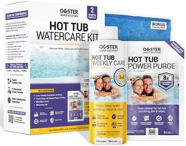 Bio Ouster Hot Tub Chemicals Watercare Kit - Inflatable Hot Tub Chemical Kit, Hot Tub Cleaner, Spa Chemicals for Hot Tub, Spa Cleaner for Hot Tub - 3in1 Weekly Care, Tub Restoration, Towel, Cup (Kit)