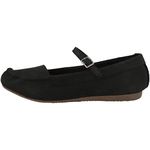 Clarks Women's Freckle Bar Ballet Flat, Black Nubuck, 6.5 UK