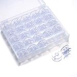 YEQIN 25 Pcs Bobbins for Sewing Machine, Sewing Bobbins with Case, Sa156 Bobbins, Bobbins Class 15, Plastic Bobbins Compatible with Brother Singer Sewing and Embroidery Machine (25 Bobbins with Box)