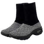 Holibanna 1 Pair Warm Snow Boots Winter Platform Boots Warm Lined Snow Boots Comfortable Boots Breathable Knit Slip on Sneakers Felt Boots Women's Slippers Inner: Thickened Inner Grey