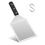 Herogo Burger Spatula, Stainless Steel Large Metal Spatula with Beveled Edges, Smashed Burger Flipper Griddle Spatula for BBQ Grill Turner, Heavy Duty & Solid Handle, Include S Hook, 31x13 cm