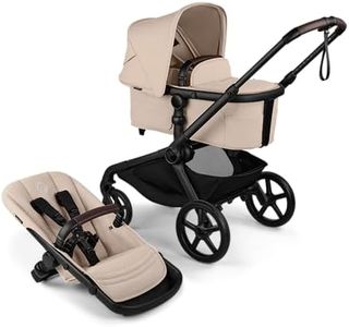 Bugaboo Kangaroo All-Terrain Single-to-Double Tandem Stroller for Infant and Toddler, for Up to Three Kids, XL Wheels, One-Hand Operation, Large Bassinet, XL Underseat Storage (Desert Taupe)