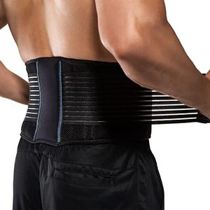 BraceUP Back Brace for Men and Women Lower Back - Breathable Waist Lumbar Support Belt for Sciatica, Herniated Disc, Scoliosis Back Pain Relief, Heavy lifting, with Dual Adjustable Straps (L/XL 35-43 in)