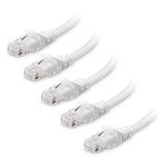 Cable Matters 5-Pack 10Gbps Snagless Short Cat6 Ethernet Cable 1.5m (Cat6 Cable, Cat 6 Cable) in White 1.5 Meter