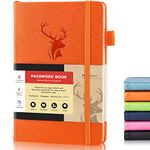 molekaus Password Book with tabs Password Keeper with Extra Password Space to Change Password. Medium Size Password Notebook for Home or Office for Internet Log In, 5.3 * 7.7in orange