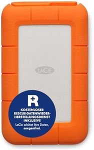 LaCie Rugged USB-C, 5TB, Portable External Hard Drive, Drop, Shock, Dust, Rain Resistant, for Mac & PC (STFR5000800)