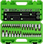 SWANLAKE 34PCS Master TORX Bit Socket Set, Premium S2 Alloy Steel, Solid Star & Tamper Proof T6 ~ T70