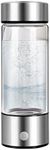Hydrogen Water Bottle,Bike Water Bottles with PEM and SPE Technology,Up to 1300PPB, Portable Hydrogen Water Generator Maker,New Technology Glass Water Ionizer(Silver)