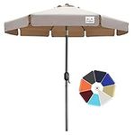 COOSHADE 9FT Outdoor Garden Table Umbrella Patio Umbrella Market Umbrella,Crank Open, Push Button 3-Way Tilt,Great for Garden, Deck, Backyard and Pool, 8 Ribs(Khaki)