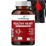 Vedabay Healthy Heart Tablets for Cholesterol & Triglycerides, Controls Blood Pressure, Promotes Natural Blood Flow, Heart Health Supplement, Maintains Overall Cardiovascular Health, 60 Tablets