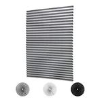 LUCKUP Temporary Blinds Cordless Light Filtering Pleated Fabric Shade Easy to Cut and Install, with 4 Clips (48"x72"- 2 Pack, Grey)