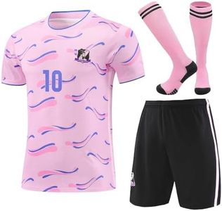 XUHZ Soccer Jerseys for Kids Boys & Girls Youth Soccer Practice Jersey Outfits Football Training Shirt Uniforms (pink, 8-9years/size24)