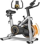 Exercise Bike, Adjustable Magnetic Resistance Brake Stationary Bikes for Home, Quiet Indoor Cycling Bike with Upgraded Seat Cushion, Digital Monitor & Phone Mount, 350lbs Weight Capacity