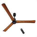 atomberg Renesa Elite Smart 1400mm BLDC Ceiling Fan with IoT & Remote Control | BEE 5-star | Newly Launched | High Air Delivery with Moonbeam Light | Low noise | 3 Year Warranty| Golden Oakwood