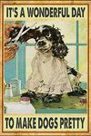 TNND Dog Grooming Dog Groomer Dog Vintage Dog Grooming Spa Decor Poster Wall Art Decor Metal Sign Poster 8X12 Inches